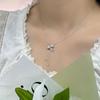 Pearl Full Diamond Bow Tassel Necklace, Sweet and High-end Feeling, Collarbone Chain, Versatile and Trendy Temperament