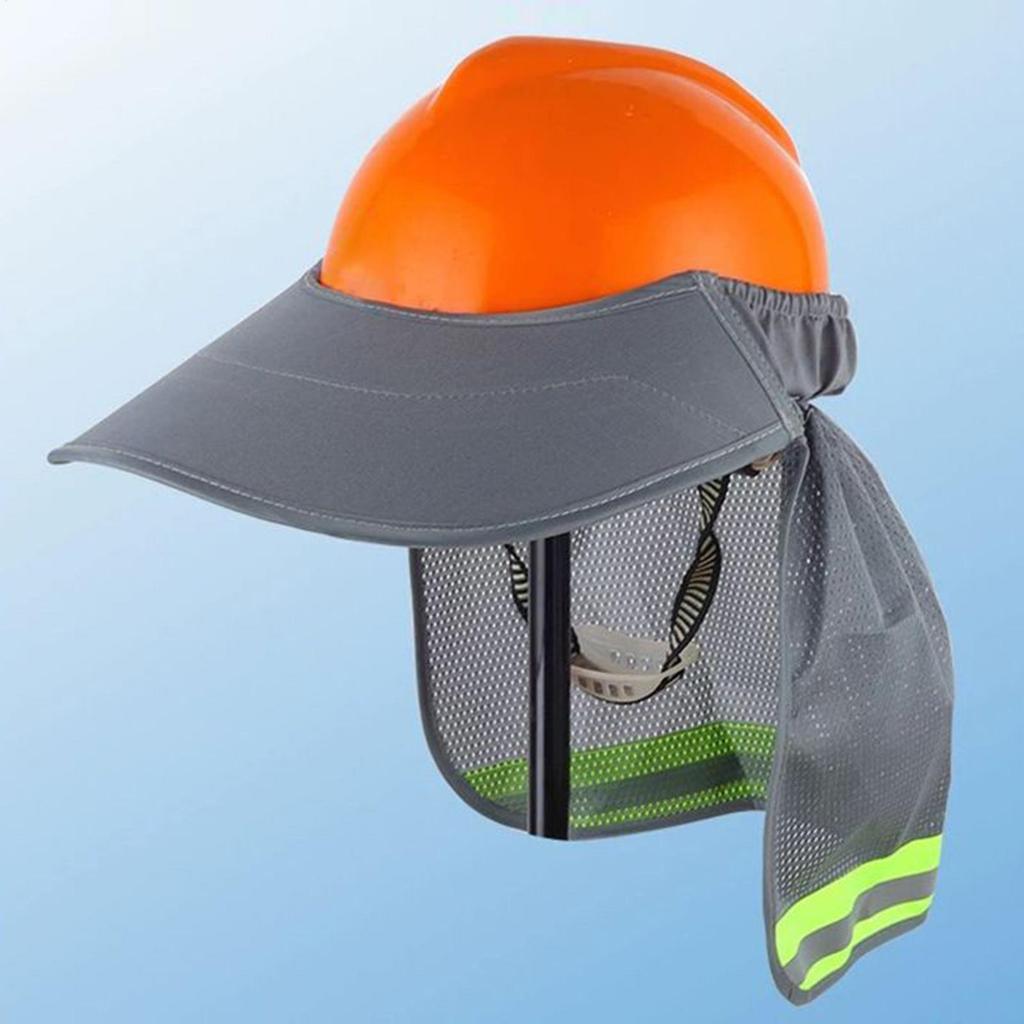 Summer Sun Shade Safety Hard Hat Neck Shield Helmet Sun Shade Reflective Stripe Cap Cover for Construction Worker