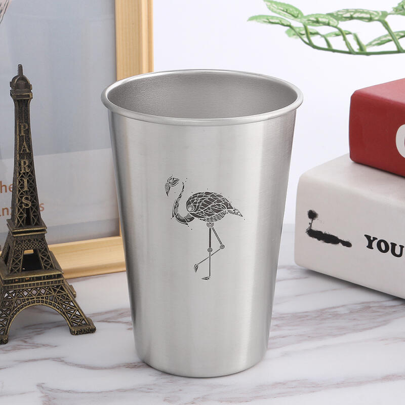I'm Flamingo Stainless Steel Cup (Silver/500ml)