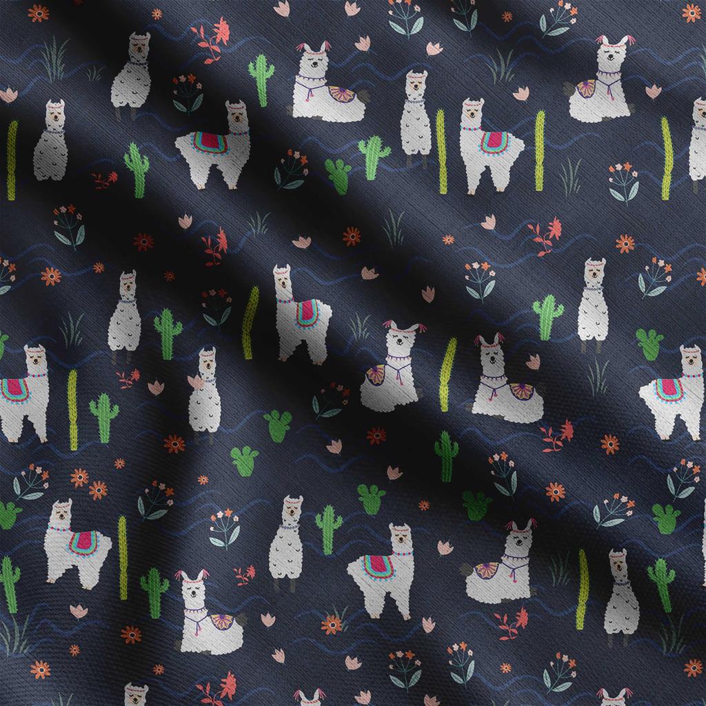Soimoi Принт ламы альпаки, хлопковый батист, ткань для квилтинга, продаваемая во дворе, хлопчатобумажная ткань средней плотности шириной 42 дюйма, швейные принадлежности, синяя и