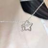 Luxury Rhinestone Star Heart Necklace Trendy Charm Clavicle Chain Choker Necklaces Pendant For Women Girls Party Wedding Jewelry