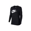 Sportswear Classic Logo Print Crew Neck Long Sleeve T-Shirt Women Tops Black BV6172-010