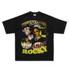 ASAP Rocky Рэп Рокки Хип-Хоп Футболка Американский Рэп Короткий Рукав Принт Свободная Маленький Вырез Футболка Мужская и Женская