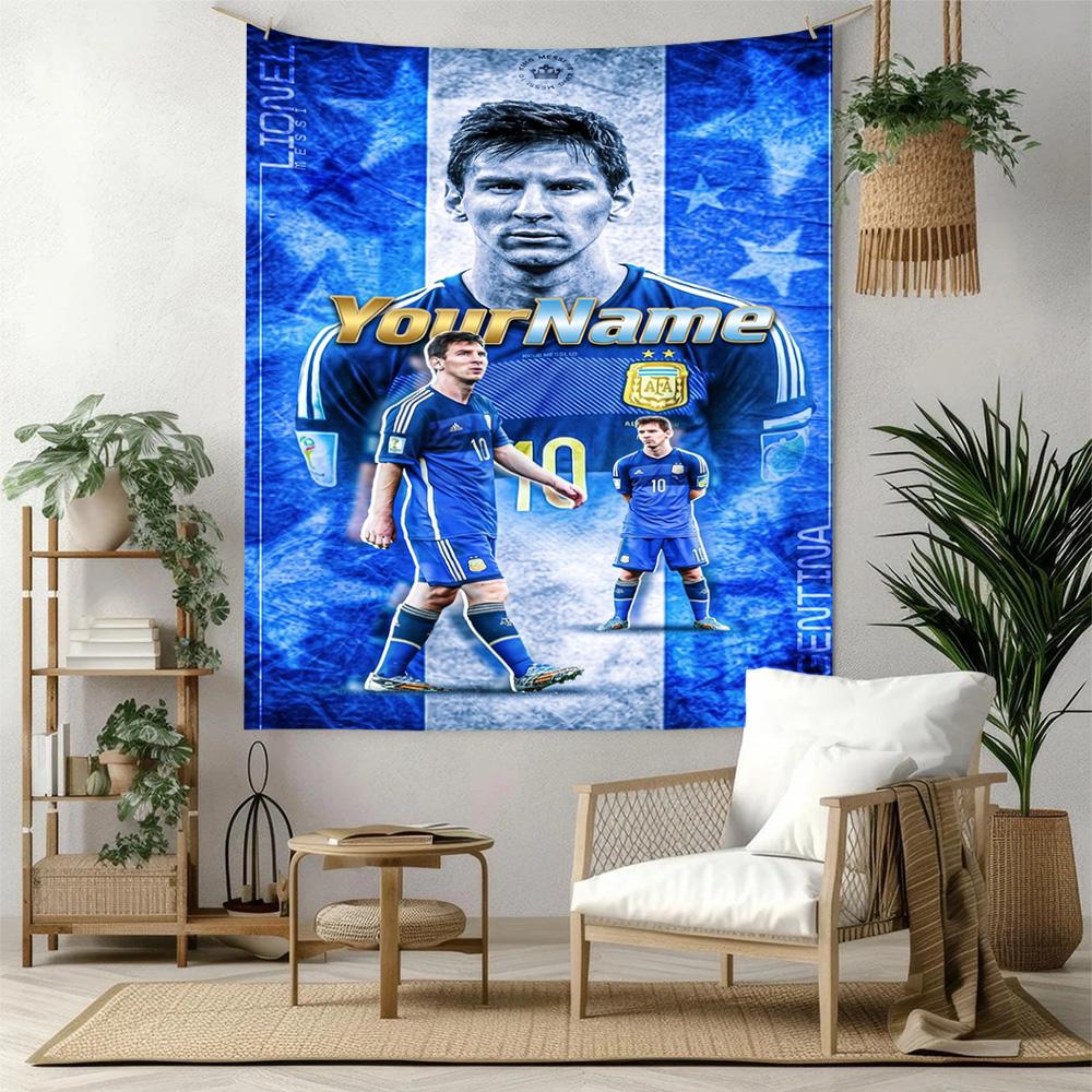 Messi Custom name Tapestry Customizable Wall Tapestry Easy to Hang Suitable for Office Wall Four Seasons Decor Gift for Travel Home Birthdays
