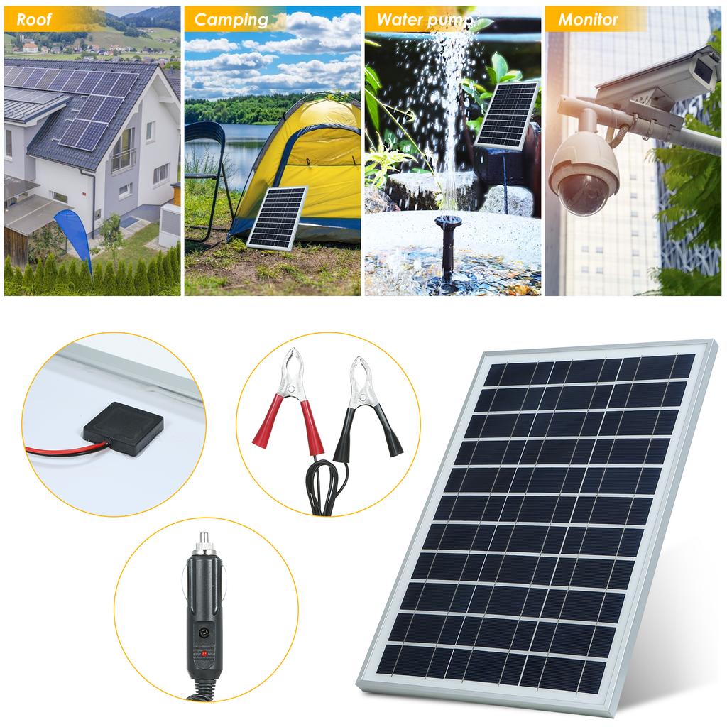 60W D C 5V/18V Flexible Solar Panel Kit Set IP65 Water Resistance/ D C Alligatoe Clip/ 1 * Car