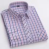 Pure Cotton Mens Plaid Shirts Long Sleeve Busienss Casual Classical Checked Design Fashion