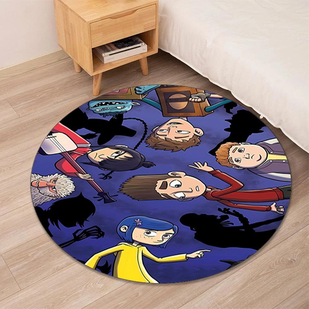 Coraline Printed Round Rug Carpet Chair Rug Area Rug Entryway Doormats,for Office Chair Living Room Bedroom Kitchen Room.