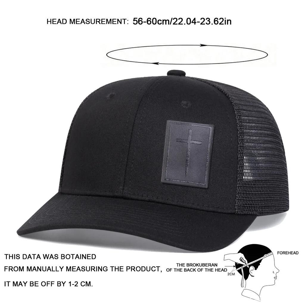 Net Baseball Label Leather Black Cross Neutral Gender Women Men For Caps Spring Summer Outdoor Sunscreen Hat Adjustable Casual Trucker Hats