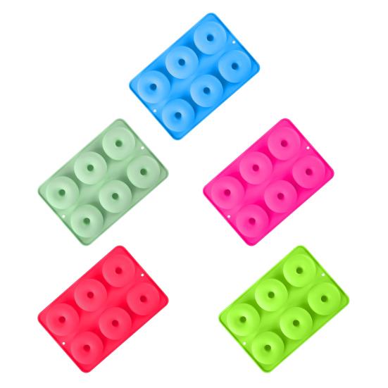 Yousheng Silicone Muffins Donut Mold 6 Cups Dessert Mold Non-Stick Baking Pan for Doughnut Making Pastry Chocolate Cake Dessert DIY Bakeware