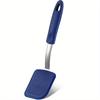 Синяя силиконовая лопатка с эргономичной ручкой. Гибкая, термостойкая, не царапающая кухонная утварь для приготовления пищи, выпечки и переворачивания яиц, блинов.
