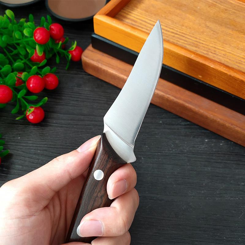 Нож из нержавеющей стали, кухонные ножи для пилинга, нож для мяса, нож для суши, резак для фруктов с чехлом для ножа