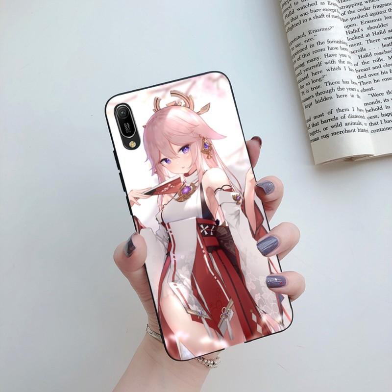 Чехол для телефона Genshin Impact Yae Miko для Huawei Mate 40 30 20 10 Pro Lite Nova 9 8 5T Y7p Y7, мягкий черный чехол для телефона
