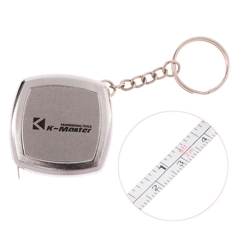 2 Meters Pocket Portable Gift Cute Mini Steel Tape Measure Key Ring Hand Tool