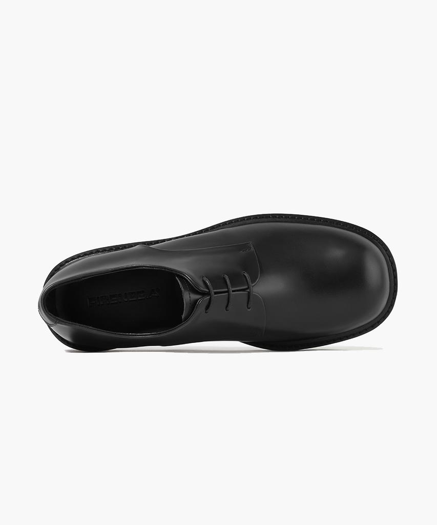 Firenze Atelier [Vibram] Объемный носок Скрытый шов Pull-Up Кожа 3-дырочный Дерби 1090 [Сияющий черный]