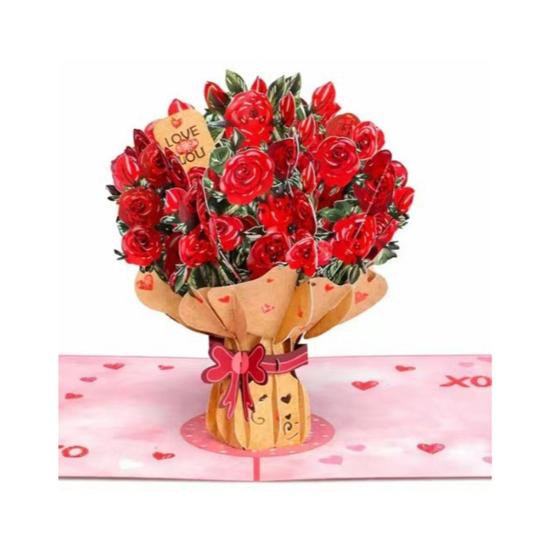 Forever-Blooming 3D Pop-Up Flower Recyclable Paper Romantic Memories Valentine’s Card Eternal Card Handmade Day Anniversary Birthday