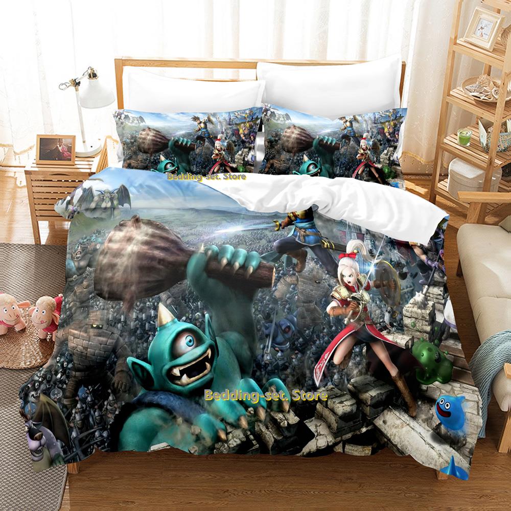 Новый комплект постельного белья Dragon Quest Односпальный Полуторный Двуспальный Евро Кинг-сайз Комплект для спальни Взрослый Ребенок Пододеяльник Наборы Аниме