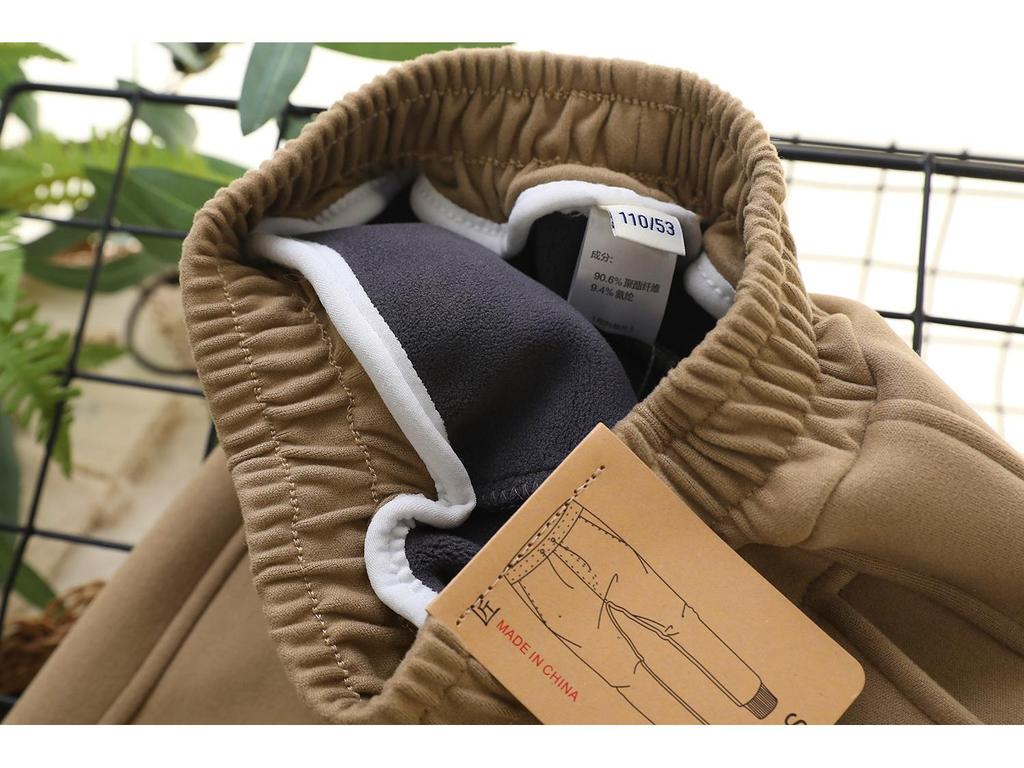 2023 Children's Windproof Winter Sports Pants - Velvet Casual Pants for Boys with Panda Design