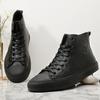 2025 прямая поставка осенне-зимний тренд мужские высокие кроссовки с черными кедами повседневные кожаные кроссовки средней высоты