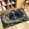 Floor Mat 3D Optical Illusion Design Floor Rug with Anti-Slip Dots Artistic Cave Design Decorative Accent Carpet Home Decor