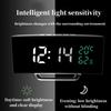 Зеркальный цифровой будильник с температурой и датой, 2 уровня регулировки яркости, повтор сигнала, настольные часы, ночной режим 12/24 часа, светодиодные часы