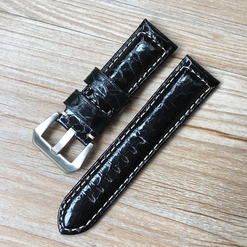 Модный кожаный ремешок для часов ручной работы 22 мм 24 мм, зеленый, белый, черный, синий, из змеиной кожи для PAM Zenith Amry, военный ремешок для часов, браслет
