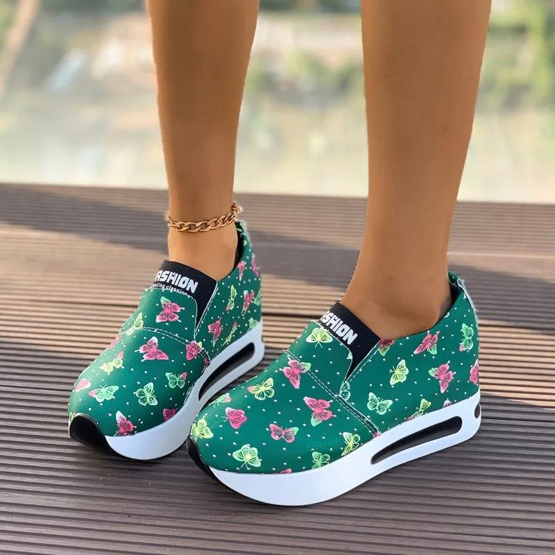 Женские кроссовки на осень, женские туфли на платформе, слипоны, носки, туфли на плоской подошве, повседневные туфли Zapatillas Mujer Breather Sports Shoes, женские мокасины
