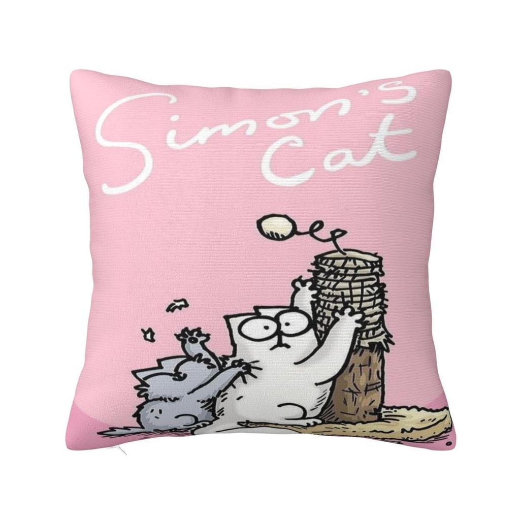 Trendy Living Room Simons Cartoon Cat Catsdecorations Pillowcase Merch Pillow Covers Square Multiple Sizes
