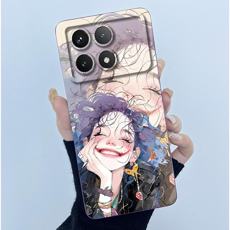 Для Xiaomi Poco X6 Pro 5G Чехол Poco X6Pro Задняя крышка Модный Минимализм Цветочный Мягкий Жидкий Силиконовый Чехол Для PocoX6 Pro Fundas