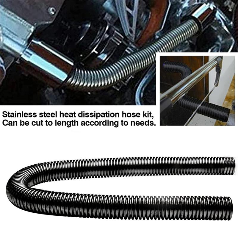 Stainless Steel Flexible Coolant Hose Set For Car Radiator Hose W Cap Clamp Universal Car Parts