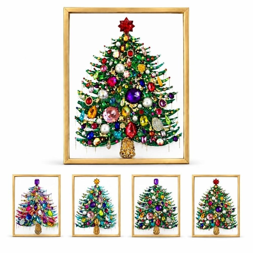 1 Set Gem Art Christmas Tree Art Kit DIY Holiday Craft Kit Tree Decoration Kit Christmas Crafting