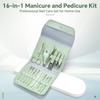 16Pcs/Set Nail Clippers Set Nail Care Tools Grooming Kit with Travel Case Perfect for At-Home Includes Nail File Dead Skin Pusher