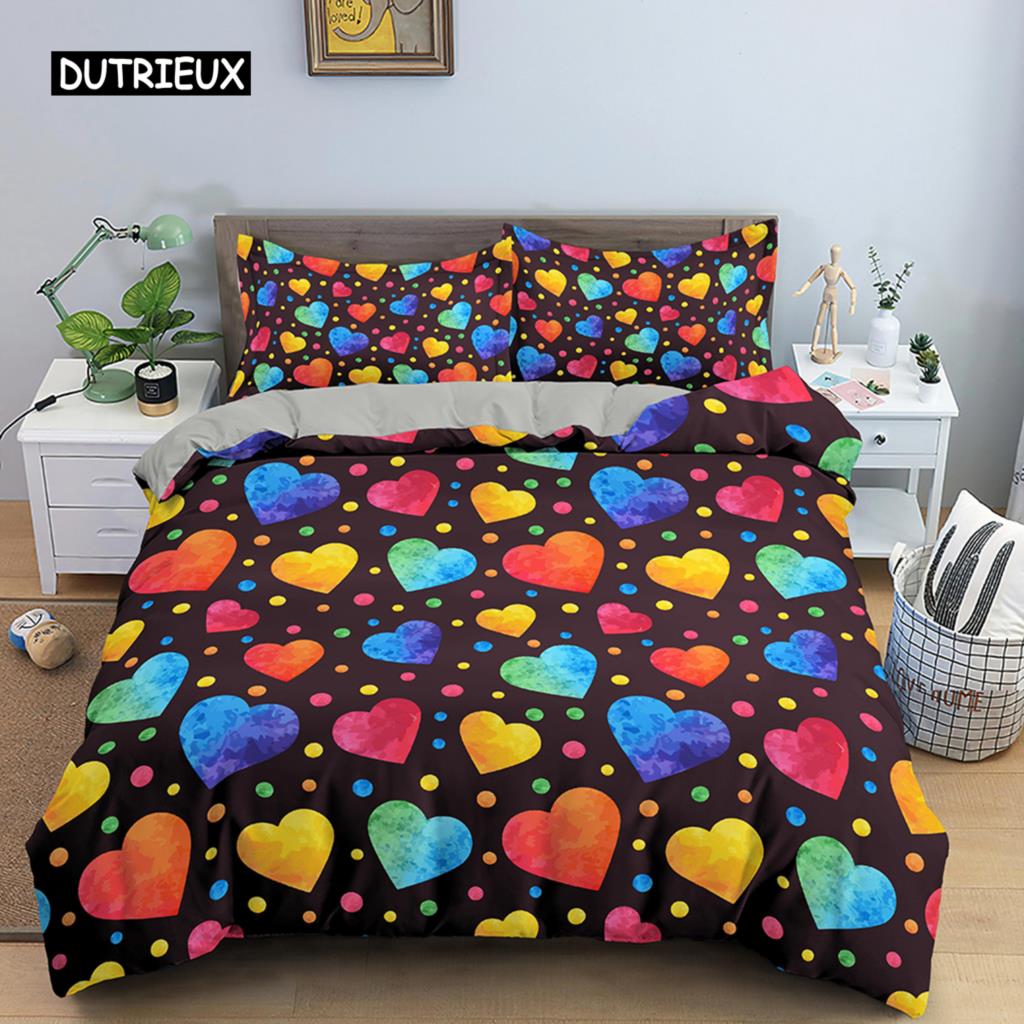 Комплект постельного белья с геометрическим принтом, разноцветный полосатый пододеяльник для детей, детское одеяло, 2/3 шт., микрофибра, домашний текстиль