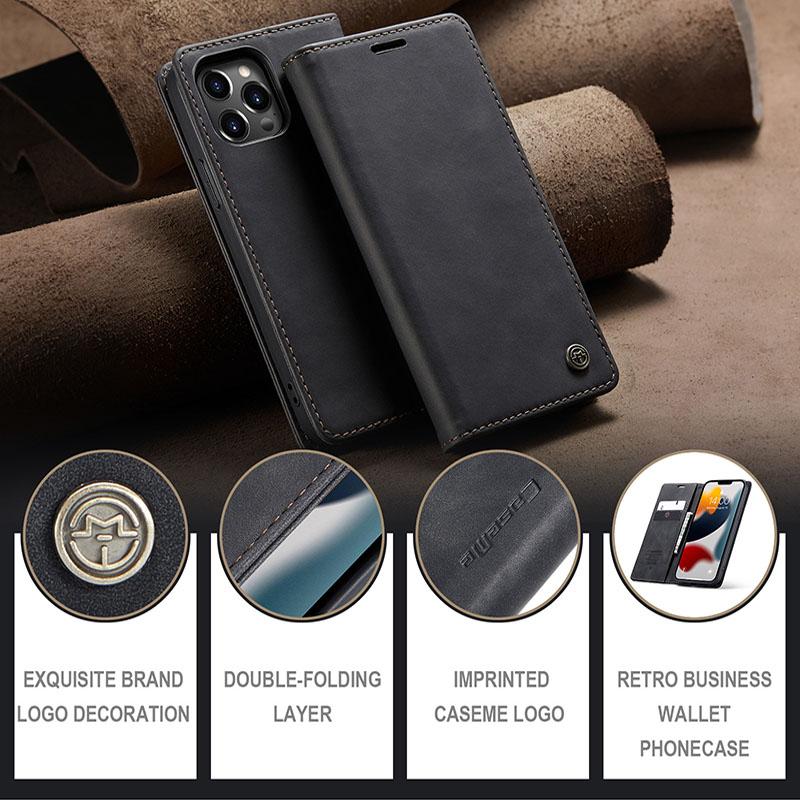 Противоударный кожаный чехол-кошелёк Caseme для iPhone 15 14 13 12 11 Pro Max XR XS MAX 7 8 Plus SE2 Samsung S23 S22 S21 S20 Ultra Plus A13 A53 A14 A54