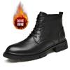Men High-top Boots Tooling Leather Shoes British Style Lace Up Boots Large Size Non-slip Trendy All-match Fashion Outdoor Boots