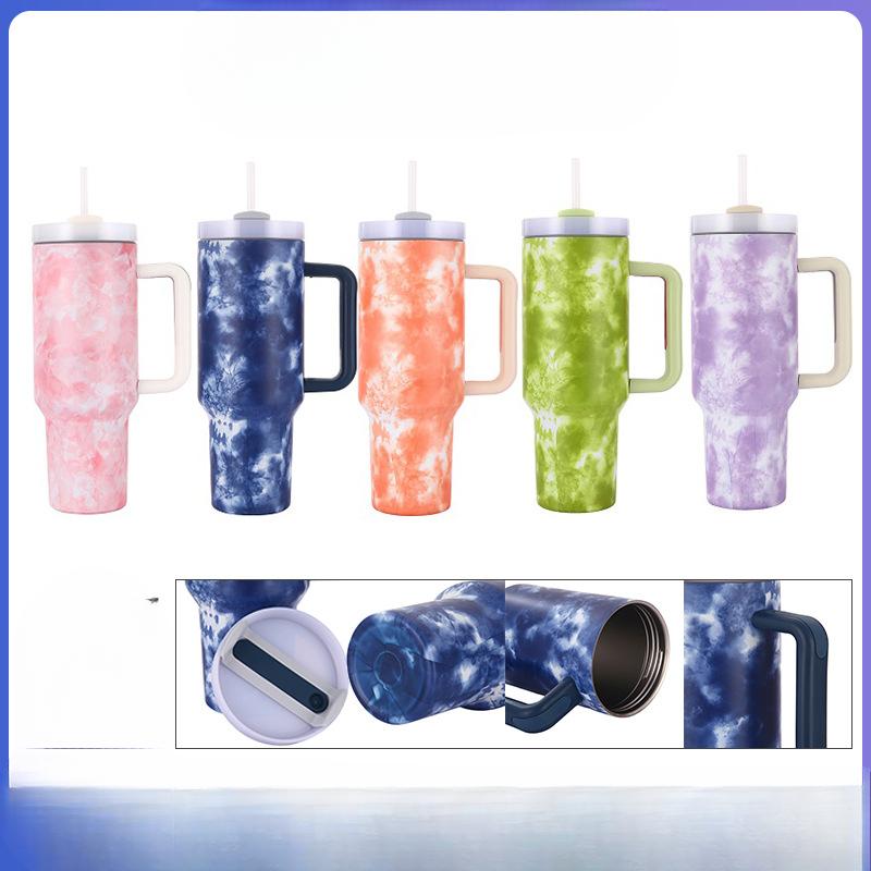 Автомобильная кружка с соломенной ручкой для льда, термос для автомобиля, нержавеющая сталь