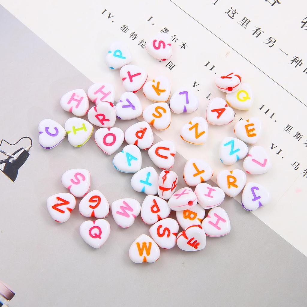 Акриловые бусины с буквами и геометрическими фигурами, алфавитные и фигурные подвески для изготовления украшений своими руками