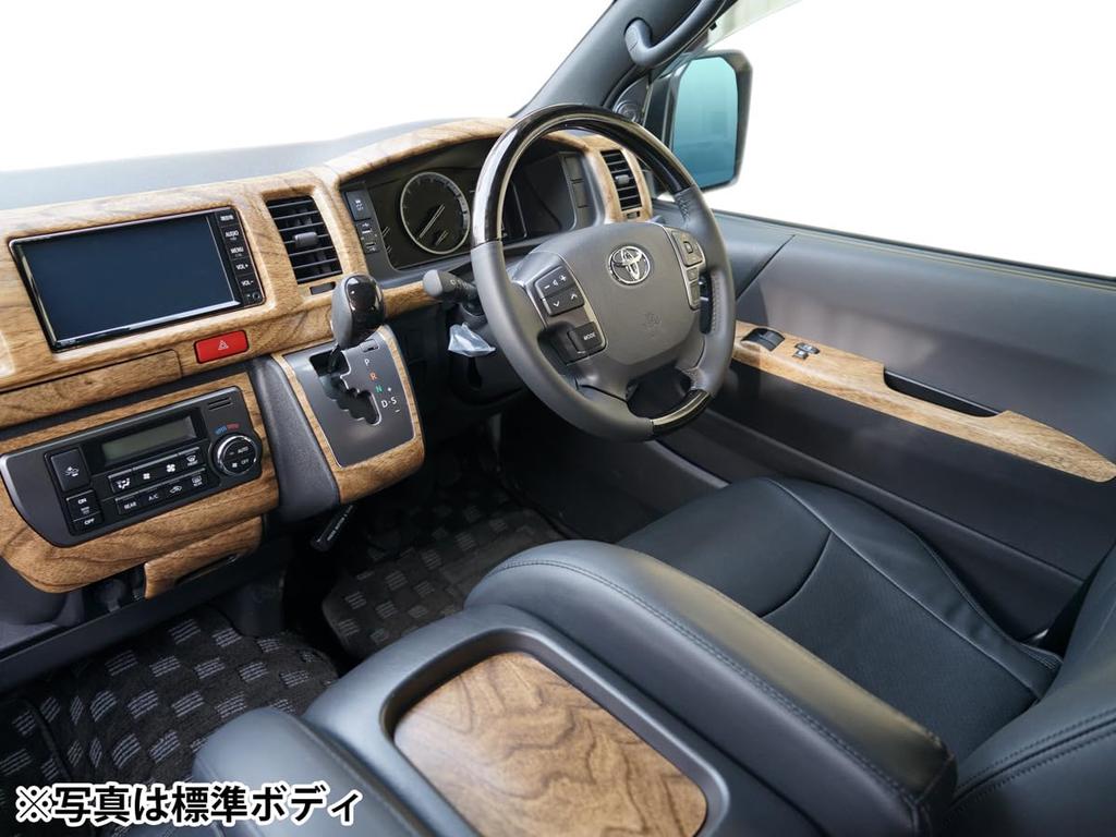 Natural Wood Interior Rear Air Conditioning Panel for Toyota Hiace 200 Series and 8th Generation Widebody Super TRISTAR'S [21-piece Panel, (4th, 5th,
