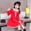 Осенние детские платья для девочек, модный костюм для маленьких девочек, теплое вязаное платье-свитер, милая школьная одежда