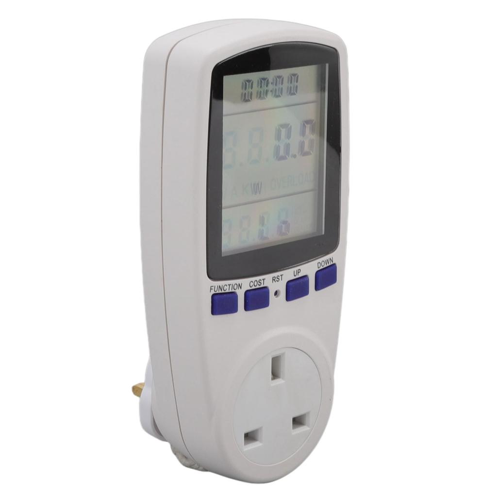 Power Meter Socket LCD Display Overload Protection LED Light Digital Electricity Analyzer Monitor