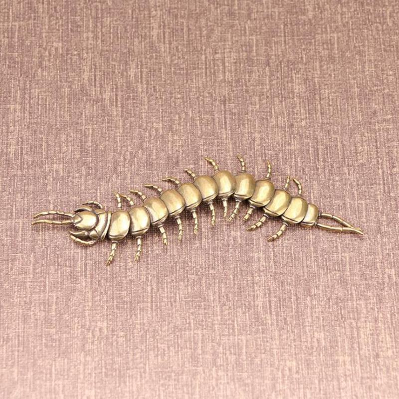Антикварные бронзовые фигурки сороконожек, украшения, чистая медь, подвижная имитация, статуэтки животных, ремесла, домашний фэн-шуй, настольный декор