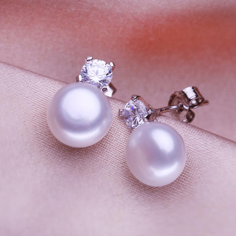 seniko Геометрические модные серьги с пресноводным жемчугом и кубическим цирконием для женщин и девушек