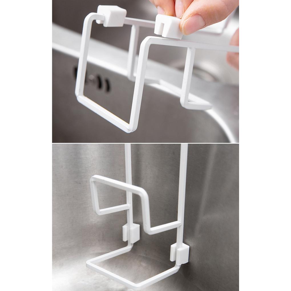Съемная полка для слива раковины в ванной комнате, губка для чистки, держатель для хранения проволочных шариков, металлический кронштейн для подвески крана, органайзер