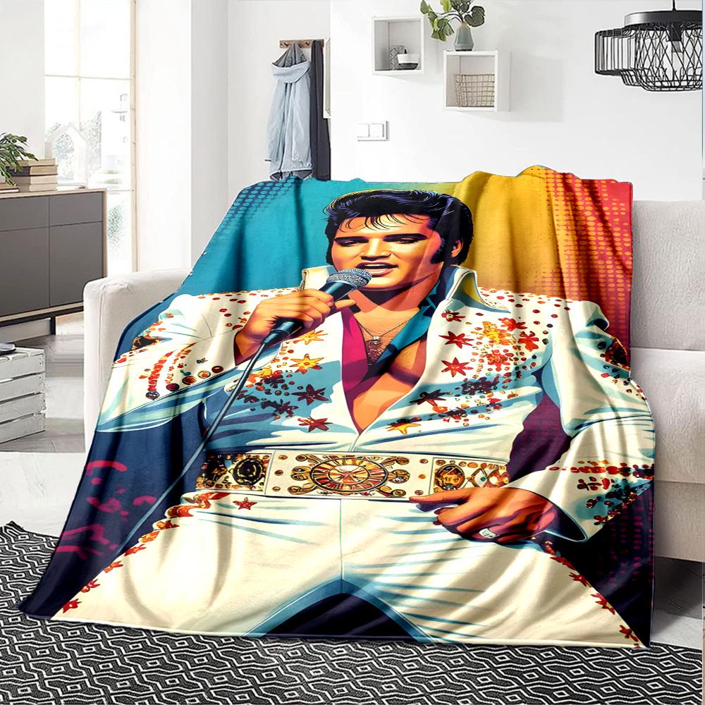 Elvis Presley Blanket Comfortable Great for Bedding Bed Livingroom Four Seasons Multipurpose Modern Style Perfect Gift for Relatives and Friends