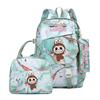 3Pcs/set Cute Printed Backpack Lunch Bag Pencil Case Teen Child Girl Kid Schoolbag Student Bookbag Knapsack Women Travel Bag Gift