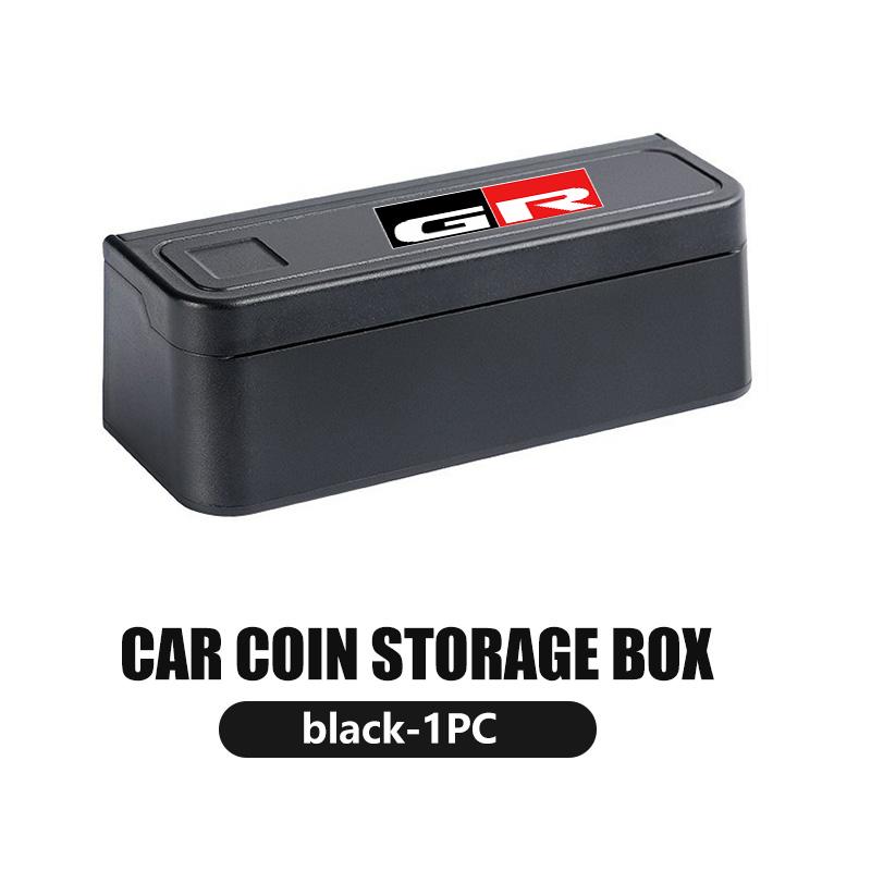 For Toyota Car Small Coins Holder Storage Box Coin Collectible Case Creative Central Armrest Box Wallet Crown GR Corolla YARIS