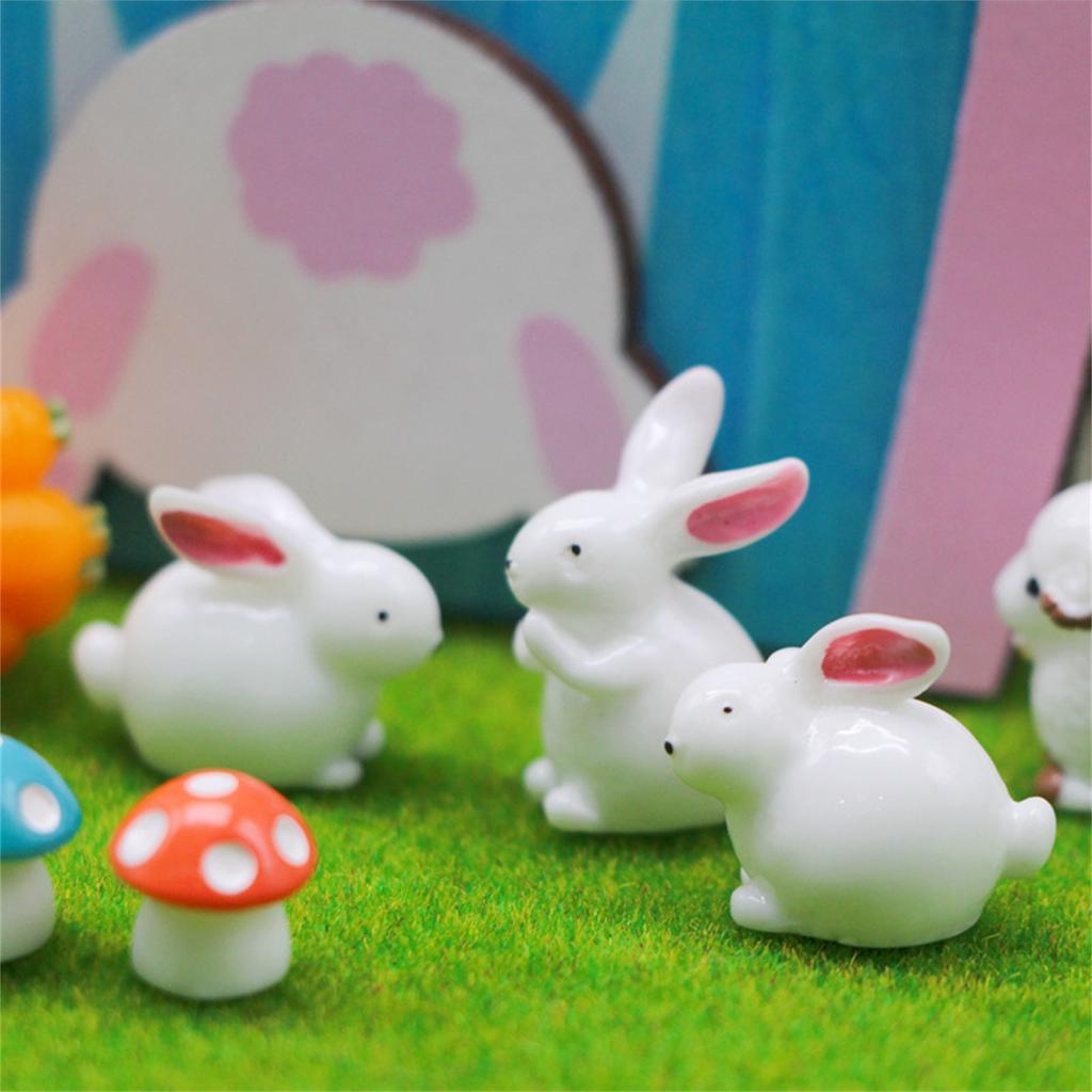Праздничные Миниатюрные Аксессуары для Кукольного Домика Набор Пасхальных Украшений Модель Маленькой Сцены Коллекция Садовое Животное Кролик Цыпленок Сделай Сам