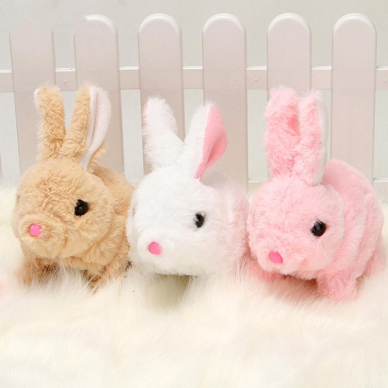 Plush Rabbit Toy Robot Bunny Walking Jumping Running Animal Shake Ears Cute Electric Pet for Kids Birthday Gifts