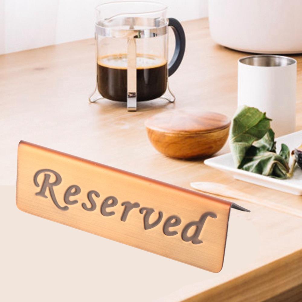 Elegant Reserved Seating Sign Bronze Finish Table Tent Card Reserved Table Sign  Bar Pub