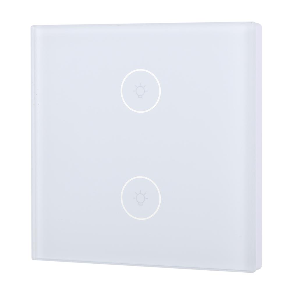 10A 2 Gang Smart Switch WiFi Touch Panel APP Voice Control with Timing Function for Tuya