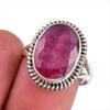 Red Ruby(Simulated) Gemstone Handmade 925 Sterling Silver Gift Ring S.7.5 O2W80